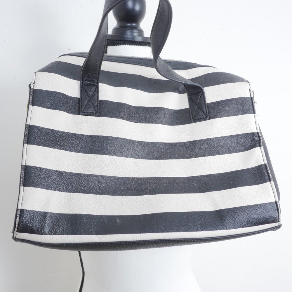 Betsey Johnson NY Black White Stripe Chain Tassle Detail Shoulder Bag - Picture 9 of 12